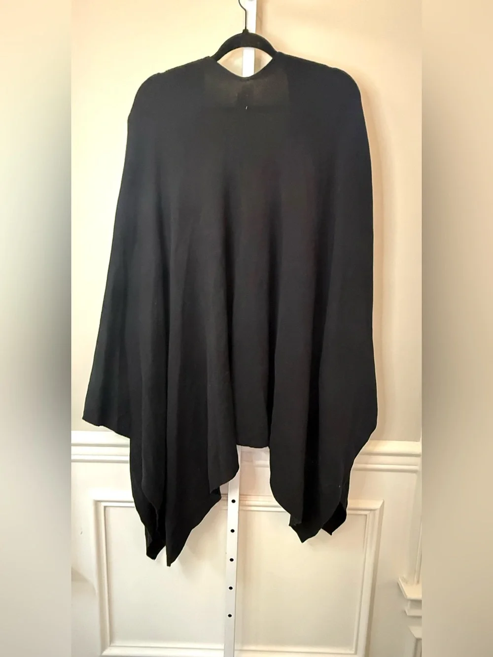 Zestt Black Open Front Shrug Cardigan One Size Draped Lightweight Wrap